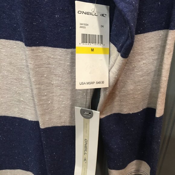 Mid sleeve blue and white casual long dress - Picture 3 of 4